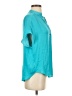 Naked Zebra 100% Polyester Teal Short Sleeve Blouse Size S - photo 4