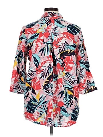 Jessica London 3/4 Sleeve Button-Down Shirt (view 2)