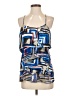 Poleci 100% Silk Blue Sleeveless Silk Top Size 10 - photo 1