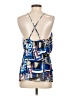 Poleci 100% Silk Blue Sleeveless Silk Top Size 10 - photo 2