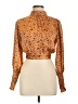 Illa Illa 100% Polyester Animal Print Orange Long Sleeve Blouse Size L - photo 1
