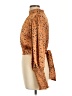 Illa Illa 100% Polyester Animal Print Orange Long Sleeve Blouse Size L - photo 5