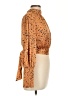 Illa Illa 100% Polyester Animal Print Orange Long Sleeve Blouse Size L - photo 4