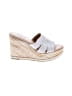 Diba 100% Leather Silver Wedges Size 7 - photo 1