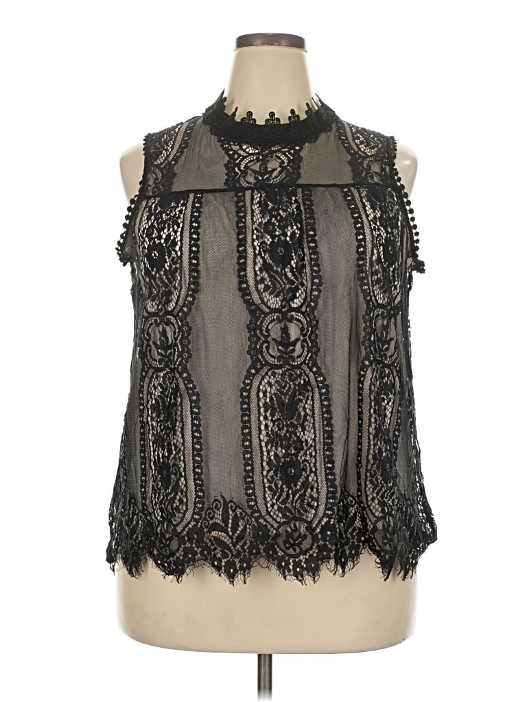 Pre-owned Notations Sleeveless Blouse In Black