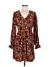 Signify 100% Polyester Paisley Brown Casual Dress Size M - photo 1