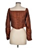 Line & Dot 100% Polyester Brown 3/4 Sleeve Blouse Size M - photo 2