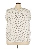 Fun2Fun Print Ivory Sleeveless Button-Down Shirt Size 3X - photo 1
