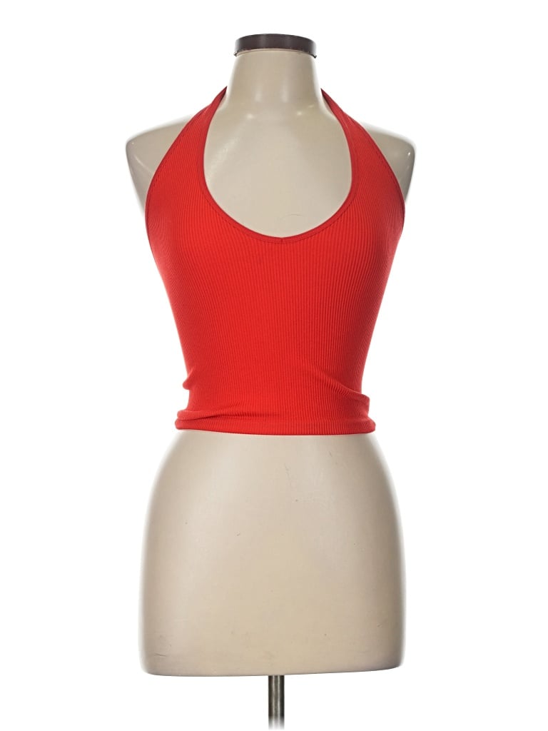 Pre-owned Out From Under Tank Top Red Halter Neckline Tops