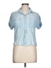 Sim & Sam 100% Rayon Blue Short Sleeve Blouse Size L - photo 1