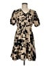 Unbranded 100% Polyester Print Tan Casual Dress Size M - photo 1