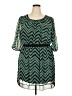 En Focus Studio Chevron-herringbone Green Casual Dress Size 18 - photo 1