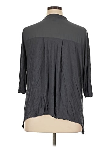 August Silk 3/4 Sleeve Button-Down Shirt (view 2)