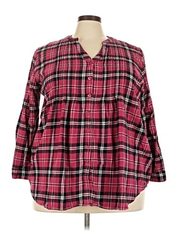 Woman Within 3/4 Sleeve Button-Down Shirt (view 1)