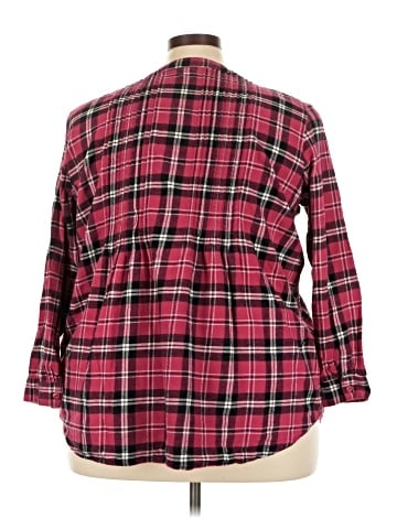 Woman Within 3/4 Sleeve Button-Down Shirt (view 2)