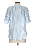 BeachLunchLounge Stripes Blue Short Sleeve Blouse Size L - photo 2