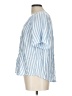 BeachLunchLounge Stripes Blue Short Sleeve Blouse Size L - photo 5
