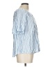 BeachLunchLounge Stripes Blue Short Sleeve Blouse Size L - photo 4