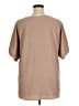 Unbranded 100% Polyester Tan Short Sleeve Blouse Size XL - photo 2