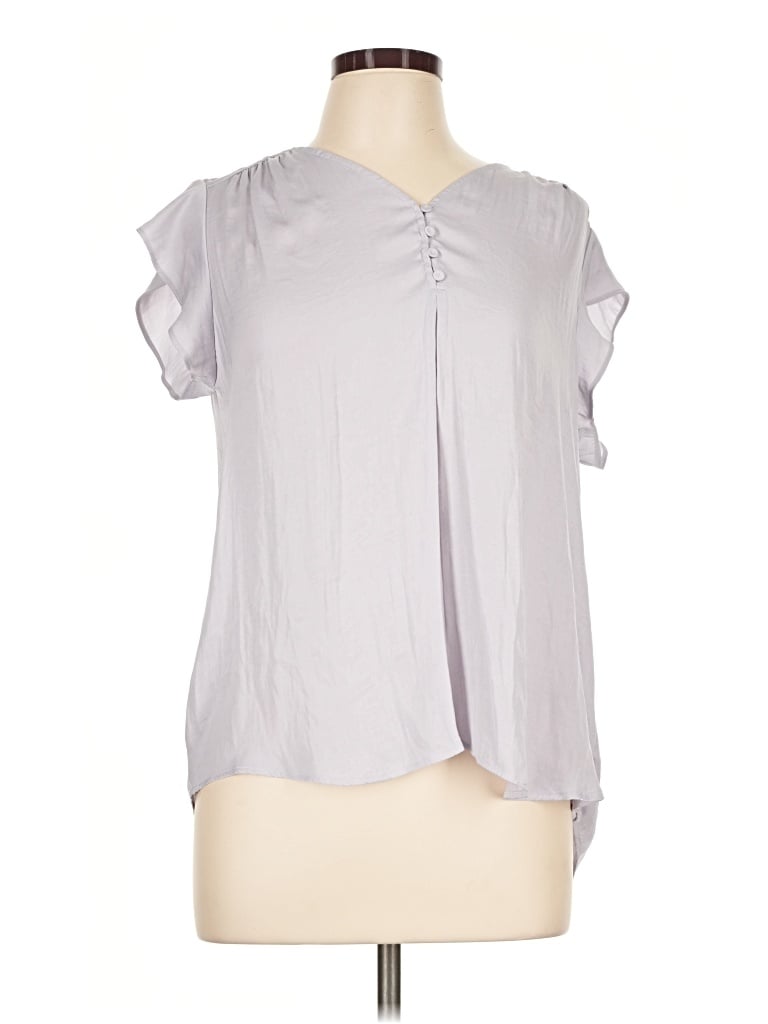 Pre-owned Maison D' Amelie Short Sleeve Blouse In Gray