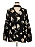Blu Pepper 100% Polyester Floral Black Long Sleeve Blouse Size XL - photo 1
