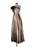 Mac Duggal 100% Polyester Metallic Silver Gold Cocktail Dress Size 4 - photo 1