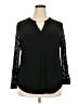 Kasper Black Long Sleeve Blouse Size XL - photo 1