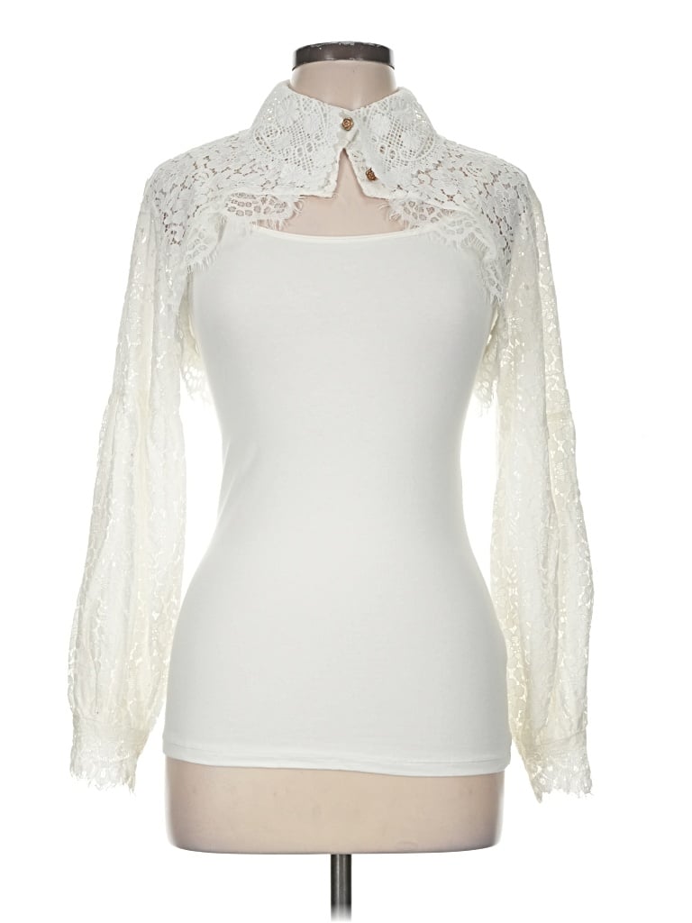 Pre-owned Assorted Brands Long Sleeve Blouse In Ivory