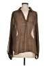 AaKaa 100% Polyester Animal Print Brown Long Sleeve Blouse Size M - photo 1