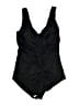 Maxine Solid Black One Piece Swimsuit Size 16 - photo 1