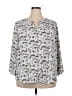 Monday Fun 100% Polyester Silver 3/4 Sleeve Blouse Size 2X - photo 1