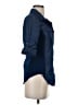 cavalini Blue 3/4 Sleeve Button-Down Shirt Size S - photo 4