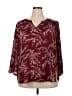 Fun2Fun 100% Polyester Burgundy 3/4 Sleeve Blouse Size 2X - photo 1