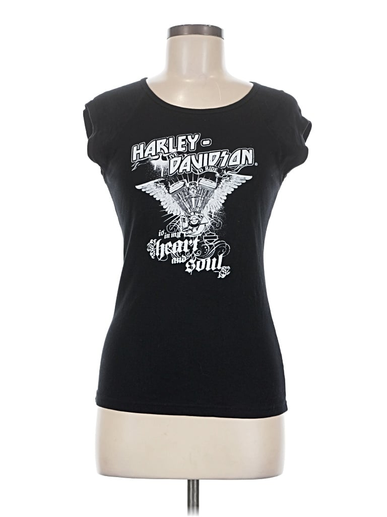 Pre-owned Harley Davidson Short Sleeve T-shirt In Black