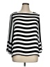 Counterparts 100% Polyester Stripes Black 3/4 Sleeve Top Size XL - photo 1