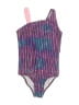 Lands' End Chevron-herringbone Purple One Piece Swimsuit Size 7 - photo 1