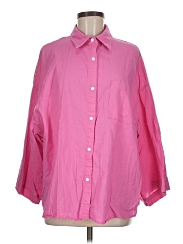 Berlook 3/4 Sleeve Button-Down Shirt (view 1)
