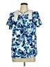 Fred David 100% Polyester Blue Short Sleeve Blouse Size M - photo 1