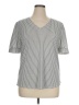 Adrianna Papell Houndstooth Silver Short Sleeve Top Size XL - photo 1