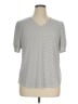 Adrianna Papell Gray Short Sleeve Blouse Size XL - photo 1