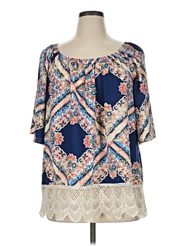 Bobeau 3/4 Sleeve Blouse (view 1)