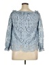 Aziz 100% Polyester Blue 3/4 Sleeve Blouse Size L - photo 2