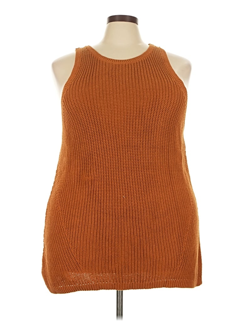 Ava & Viv Sweater Vest In Orange
