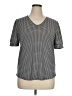 Adrianna Papell Houndstooth Gray Short Sleeve Top Size XL - photo 1