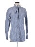 Theory Stripes Blue Long Sleeve Button-Down Shirt Size S - photo 1