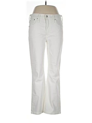 Madewell Kick Out Crop Jeans in Pure White (view 1)