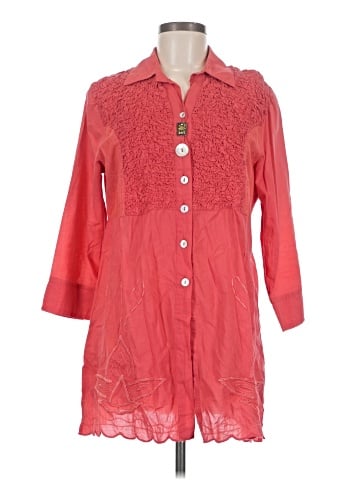 Parsley & Sage 3/4 Sleeve Button-Down Shirt (view 1)