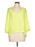 Sparkle & Fade 100% Polyester Green 3/4 Sleeve Blouse Size L - photo 1