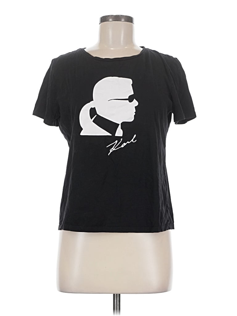 Pre-owned Karl Lagerfeld Short Sleeve T-shirt In Black