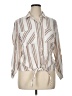 Dex Stripes Ivory 3/4 Sleeve Button-Down Shirt Size 1X - photo 1
